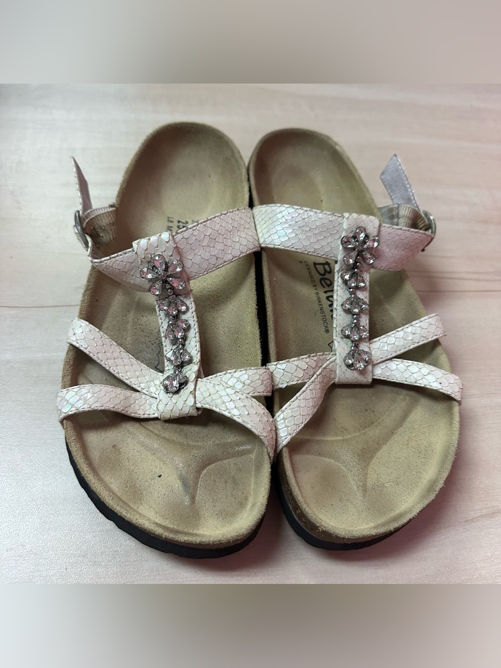 Betula by Birkenstock Jeweled T-Strap Comfort Sandals
